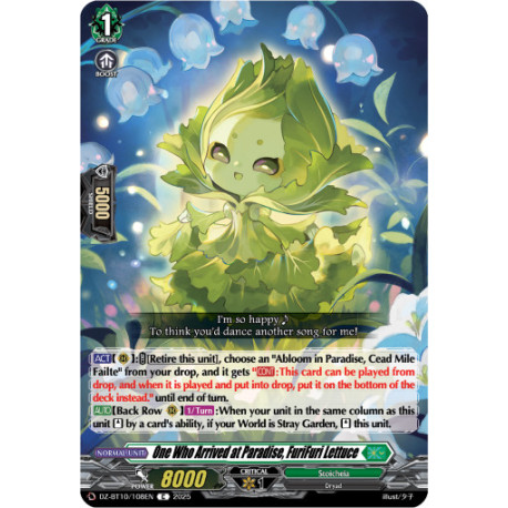 Vanguard_TCG_card_DZ-BT10_108EN_C_One_Who_Arrived_at_Paradise_FuriFuri_Lettuce_Dragonsoul_Resonance