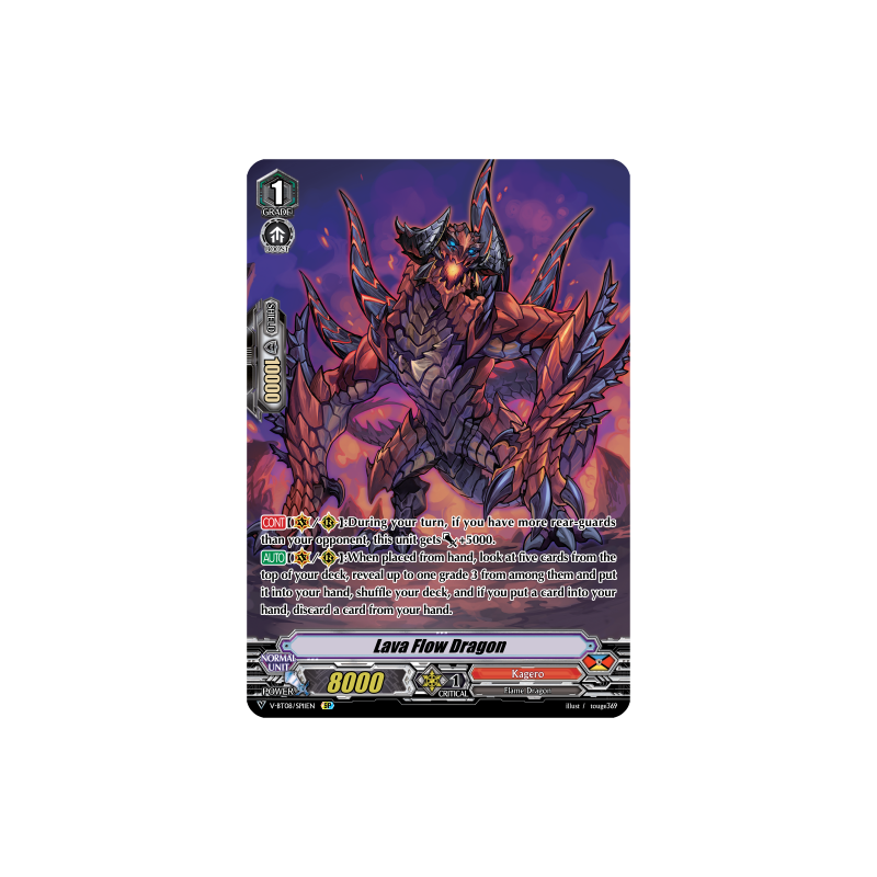 Vanguard_TCG_card_V-BT08_SP11EN_SP_Lava_Flow_Dragon_Silverdust_Blaze