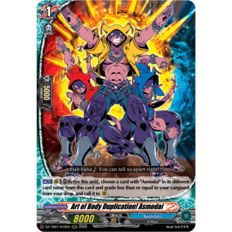 Vanguard_TCG_card_DZ-TB01_010EN_RRR_Art_of_Body_Duplication_Asmodai_Future_Card_Buddyfight
