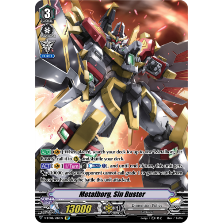 Vanguard_TCG_card_V-BT08_SP17EN_SP_Metalborg_Sin_Buster_Silverdust_Blaze