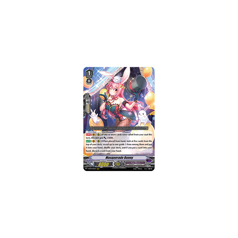 Vanguard_TCG_card_V-BT09_013EN_RRR_Masquerade_Bunny_Butterfly_d’Moonlight