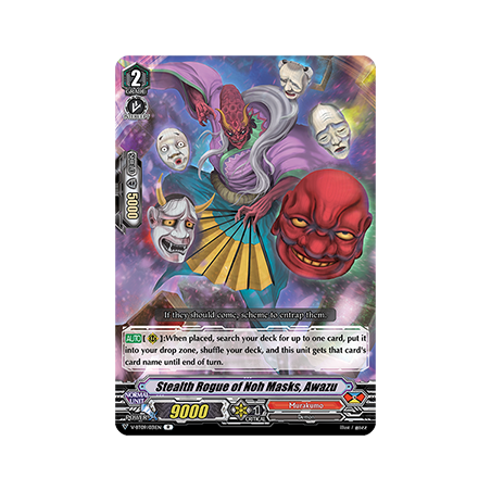 Vanguard_TCG_card_V-BT09_031EN_R_Stealth_Rogue_of_Noh_Masks_Awazu_Butterfly_d’Moonlight
