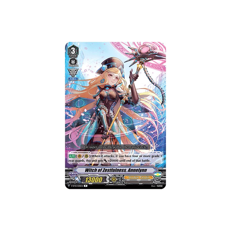Vanguard_TCG_card_V-BT10_030EN_R_Witch_of_Zestfulness_Annelynn_Phantom_Dragon_Aeon
