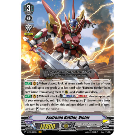 Vanguard_TCG_card_V-BT11_003EN_VR_Exxtreme_Battler_Victor_Storm_of_the_Blue_Cavalry