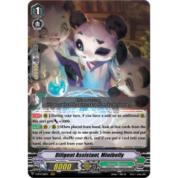 Vanguard_TCG_card_V-BT11_016EN_RRR_Diligent_Assistant_Minibelly_Storm_of_the_Blue_Cavalry