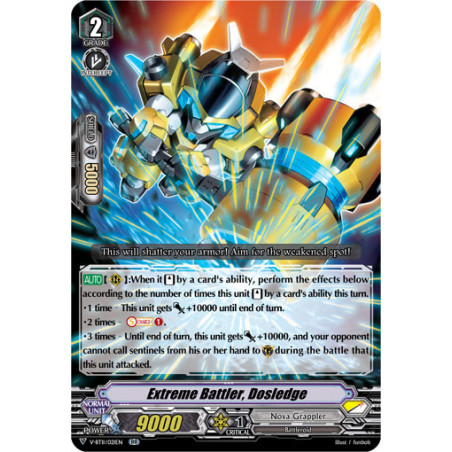 Vanguard_TCG_card_V-BT11_021EN_RR_Extreme_Battler_Dosledge_Storm_of_the_Blue_Cavalry