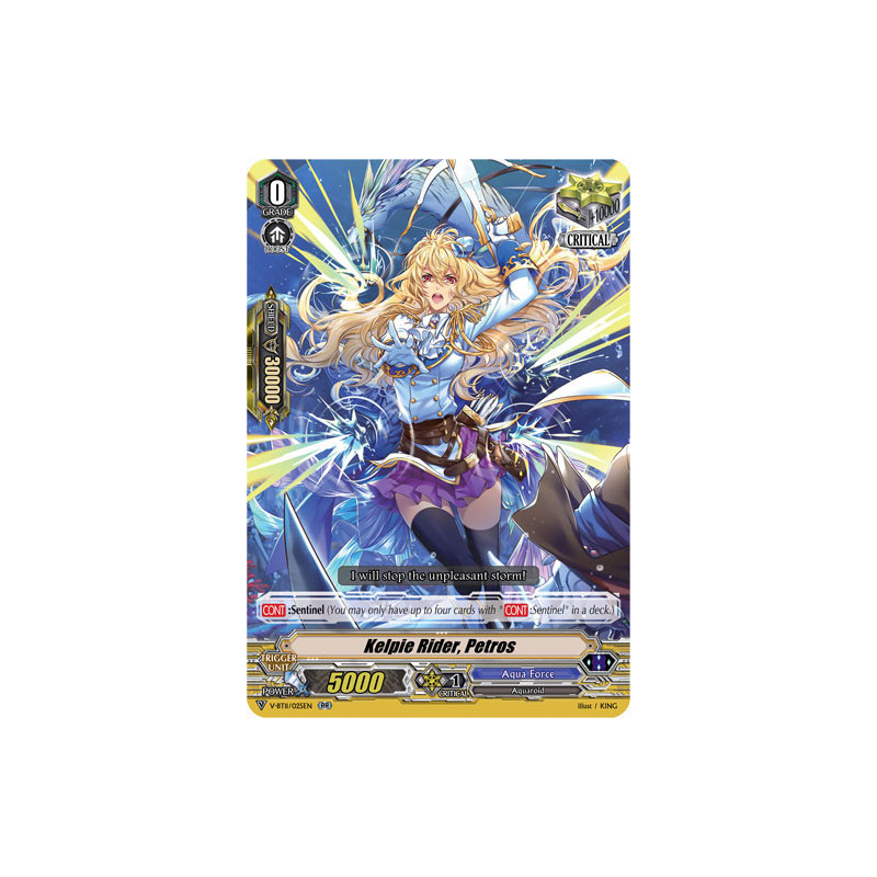 Vanguard_TCG_card_V-BT11_025EN_RR_Kelpie_Rider_Petros_Storm_of_the_Blue_Cavalry