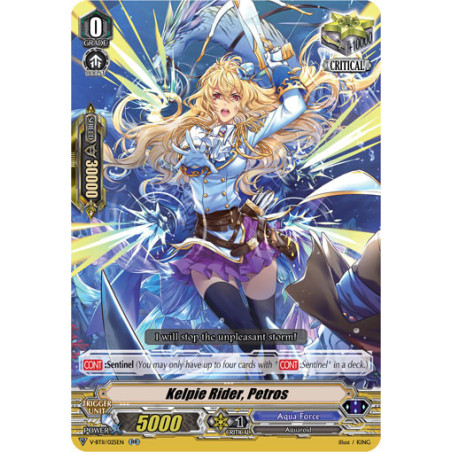 Vanguard_TCG_card_V-BT11_025EN_RR_Kelpie_Rider_Petros_Storm_of_the_Blue_Cavalry