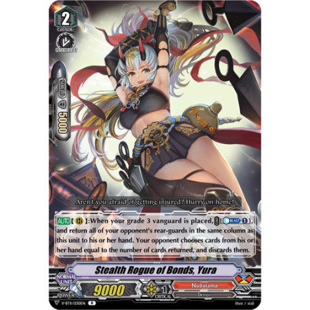 Vanguard_TCG_card_V-BT11_030EN_R_Stealth_Rogue_of_Bonds_Yura_Storm_of_the_Blue_Cavalry