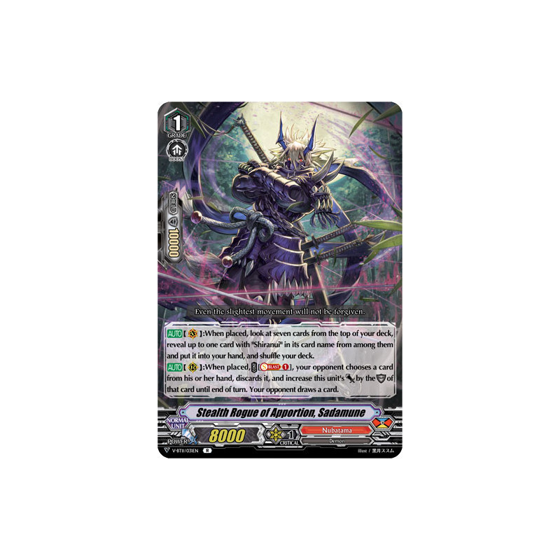 Vanguard_TCG_card_V-BT11_031EN_R_Stealth_Rogue_of_Apportion_Sadamune_Storm_of_the_Blue_Cavalry