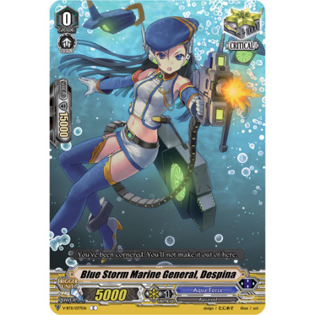 Vanguard_TCG_card_V-BT11_077EN_C_Blue_Storm_Marine_General_Despina_Storm_of_the_Blue_Cavalry