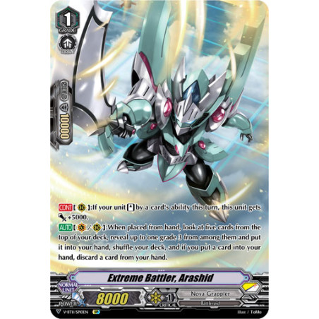 Vanguard_TCG_card_V-BT11_SP10EN_SP_Extreme_Battler_Arashid_Storm_of_the_Blue_Cavalry