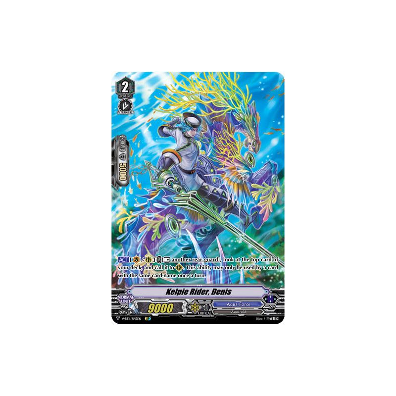 Vanguard_TCG_card_V-BT11_SP12EN_SP_Kelpie_Rider_Denis_Storm_of_the_Blue_Cavalry