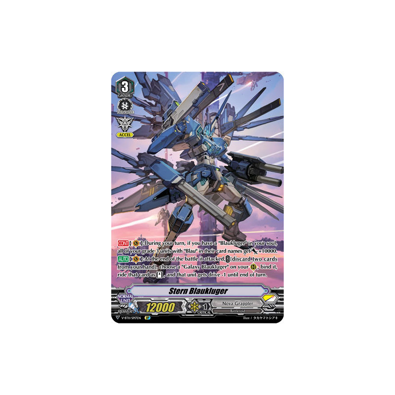 Vanguard_TCG_card_V-BT11_SP17EN_SP_Stern_Blaukluger_Storm_of_the_Blue_Cavalry