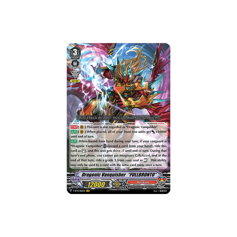Vanguard_TCG_card_V-BT12_005EN_VR_Dragonic_Vanquisher_“FULLBRONTO”_Divine_Lightning_Radiance
