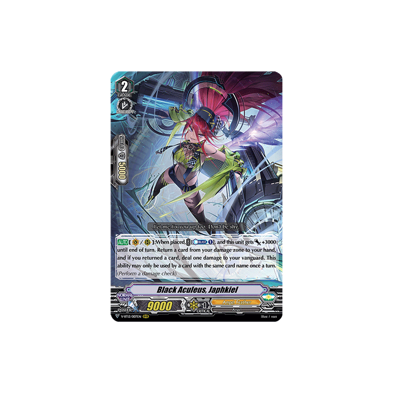 Vanguard_TCG_card_V-BT12_007EN_RRR_Black_Aculeus_Japhkiel_Divine_Lightning_Radiance