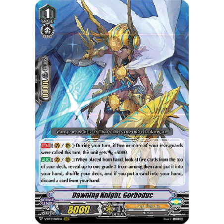 Vanguard_TCG_card_V-BT12_010EN_RRR_Dawning_Knight_Gorboduc_Divine_Lightning_Radiance