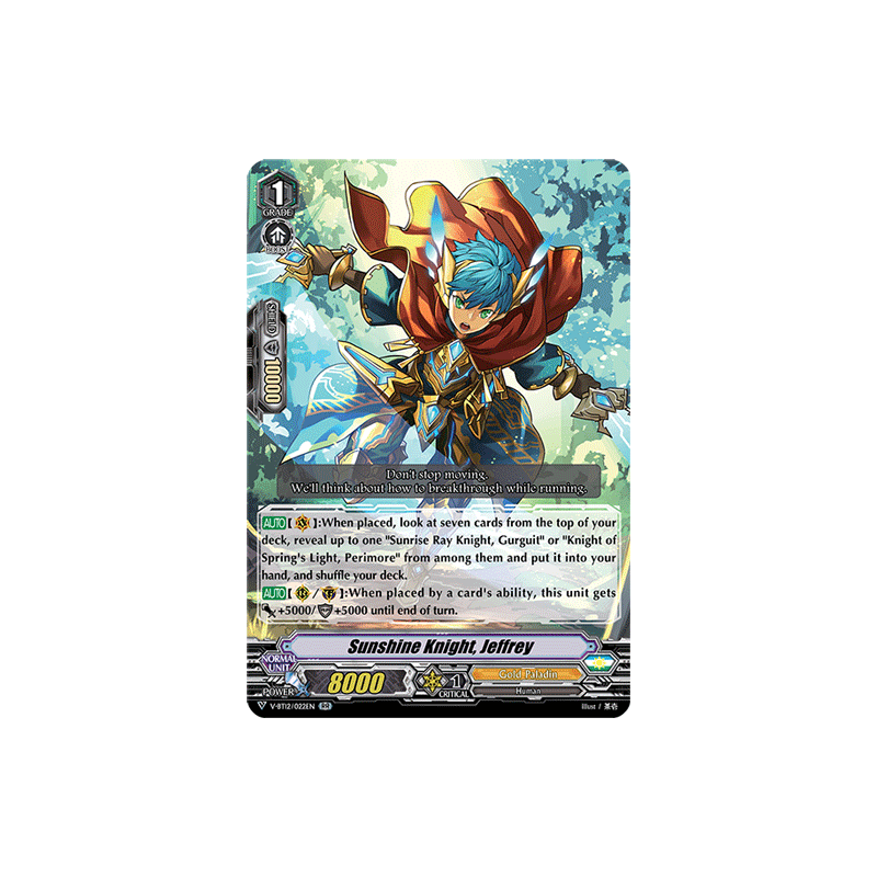 Vanguard_TCG_card_V-BT12_022EN_RR_Sunshine_Knight_Jeffrey_Divine_Lightning_Radiance
