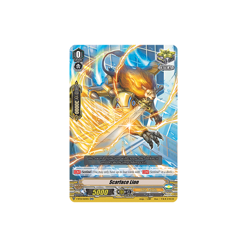 Vanguard_TCG_card_V-BT12_023EN_RR_Scarface_Lion_Divine_Lightning_Radiance