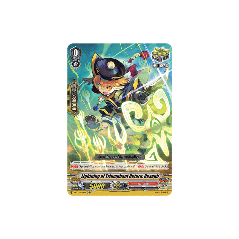 Vanguard_TCG_card_V-BT12_029EN_RR_Lightning_of_Triumphant_Return_Reseph_Divine_Lightning_Radiance
