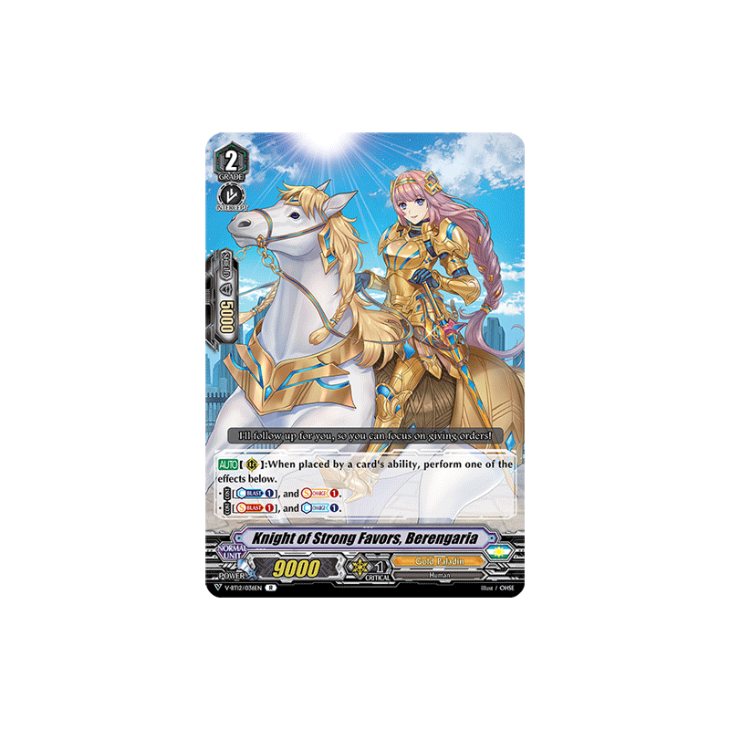 Vanguard_TCG_card_V-BT12_036EN_R_Knight_of_Strong_Favors_Berengaria_Divine_Lightning_Radiance