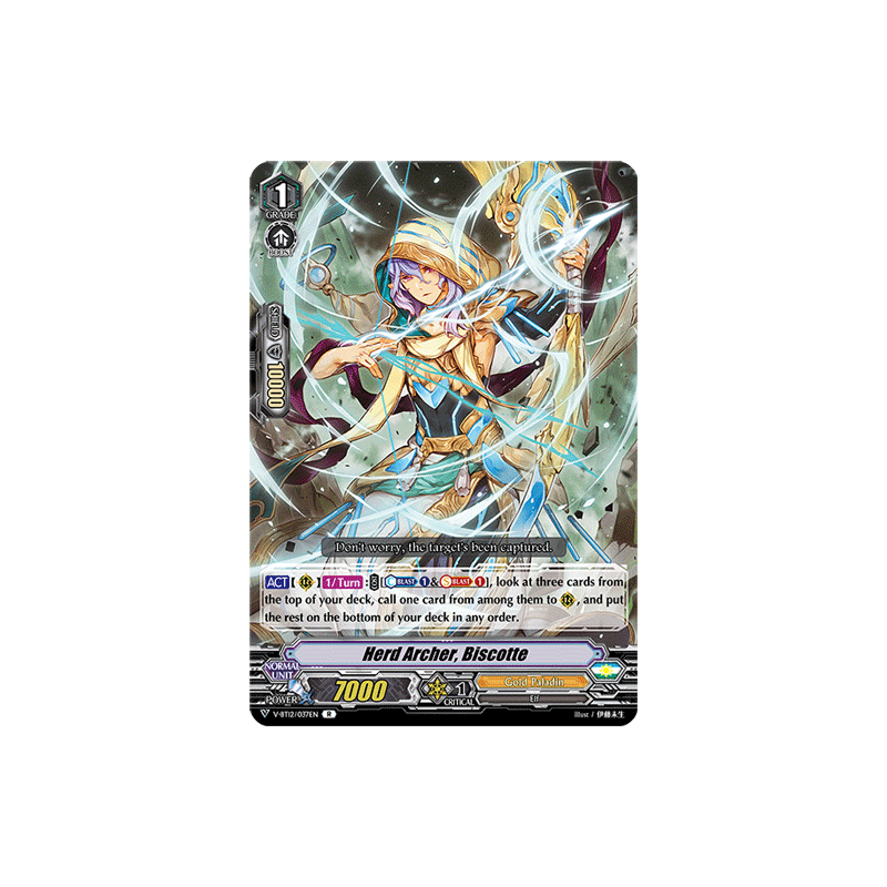 Vanguard_TCG_card_V-BT12_037EN_R_Herd_Archer_Biscotte_Divine_Lightning_Radiance