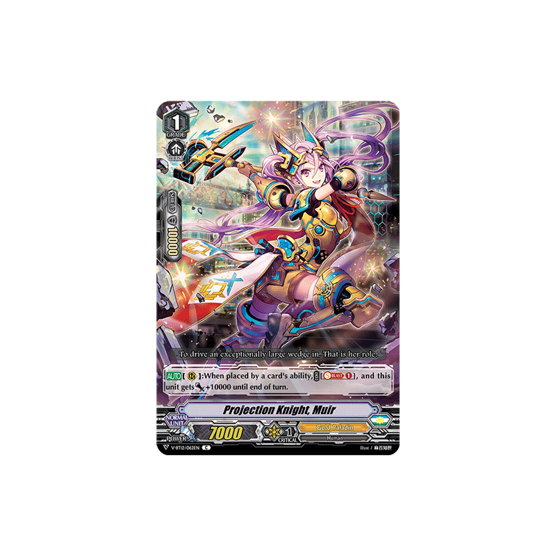 Vanguard_TCG_card_V-BT12_062EN_C_Projection_Knight_Muir_Divine_Lightning_Radiance