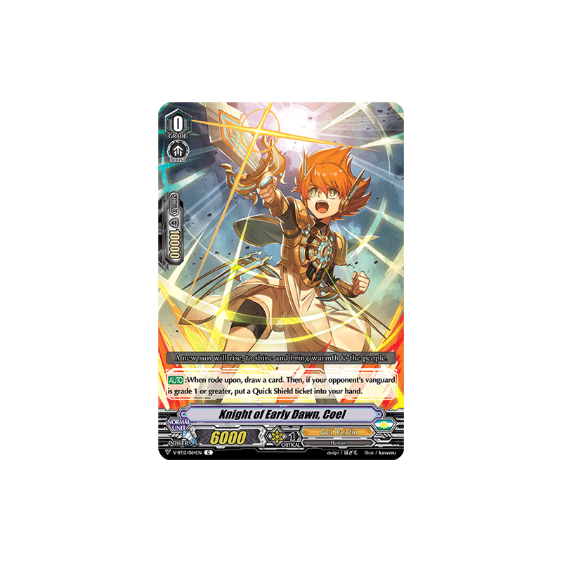 Vanguard_TCG_card_V-BT12_064EN_C_Knight_of_Early_Dawn_Coel_Divine_Lightning_Radiance