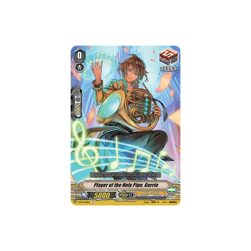 Vanguard_TCG_card_V-BT12_066EN_C_Player_of_the_Holy_Pipe_Gerrie_Divine_Lightning_Radiance