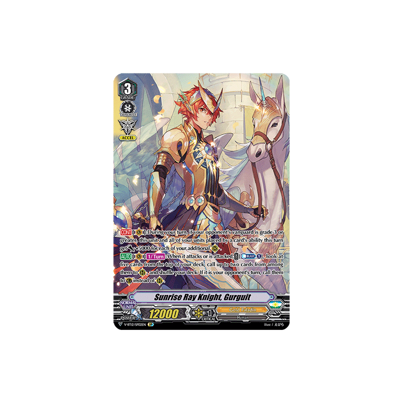 Vanguard_TCG_card_V-BT12_SP02EN_SP_Sunrise_Ray_Knight_Gurguit_Divine_Lightning_Radiance