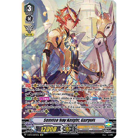 Vanguard_TCG_card_V-BT12_SP02EN_SP_Sunrise_Ray_Knight_Gurguit_Divine_Lightning_Radiance