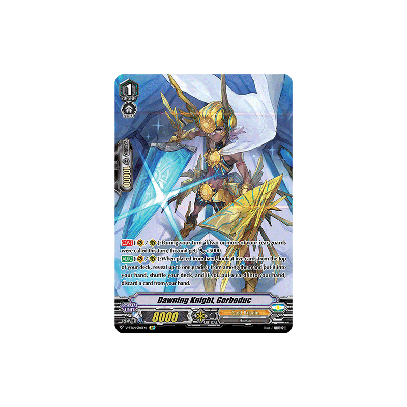 Vanguard_TCG_card_V-BT12_SP10EN_SP_Dawning_Knight_Gorboduc_Divine_Lightning_Radiance