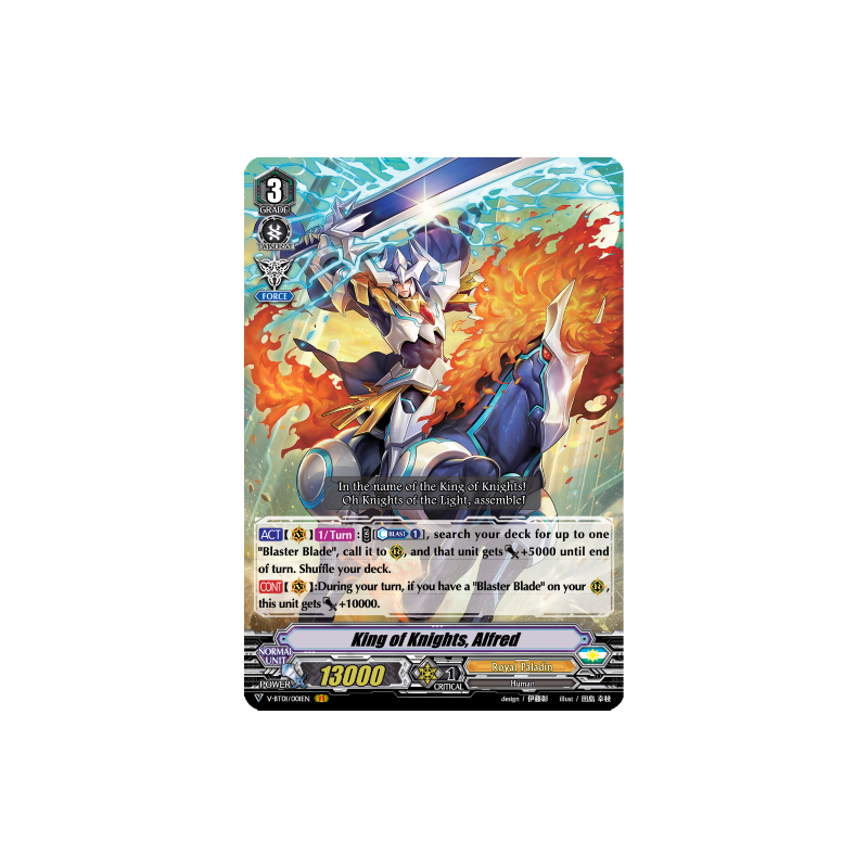 Vanguard_TCG_card_V-BT01_001EN_VR_King_of_Knights_Alfred_Unite_Team_Q4