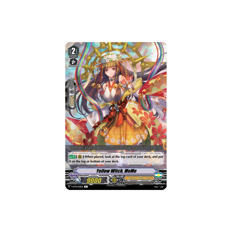 Vanguard_TCG_card_V-BT01_028EN_R_Yellow_Witch_MeMe_Unite_Team_Q4