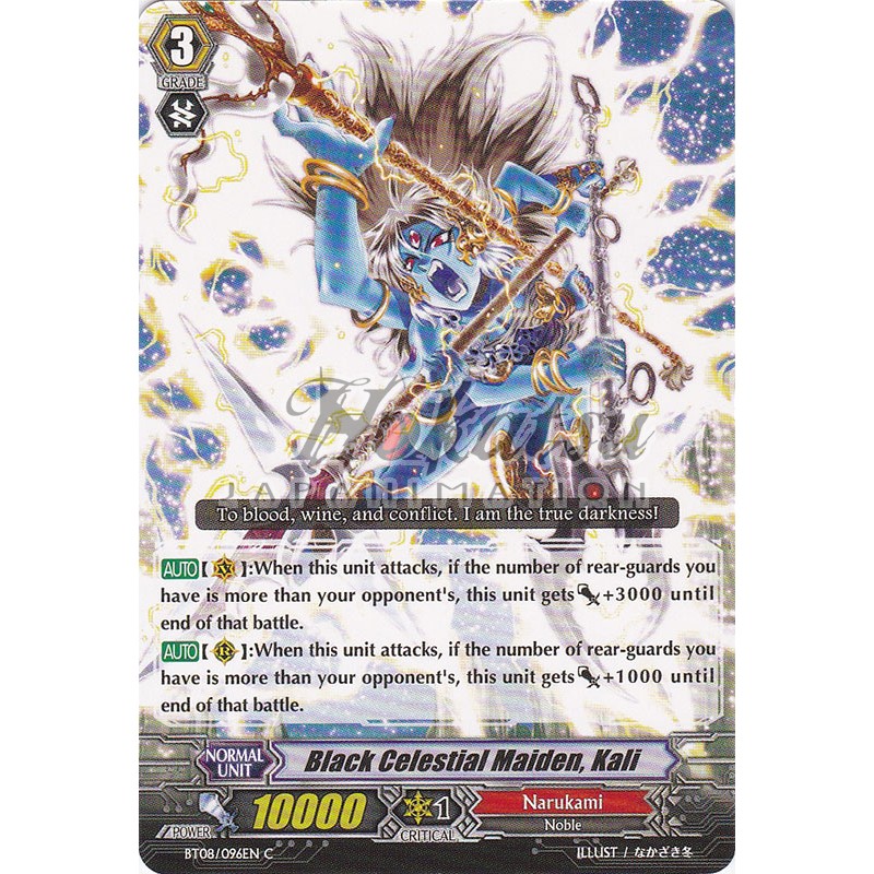 Purchase BT08 096 EN Black Celestial Maiden Kali Blue Storm