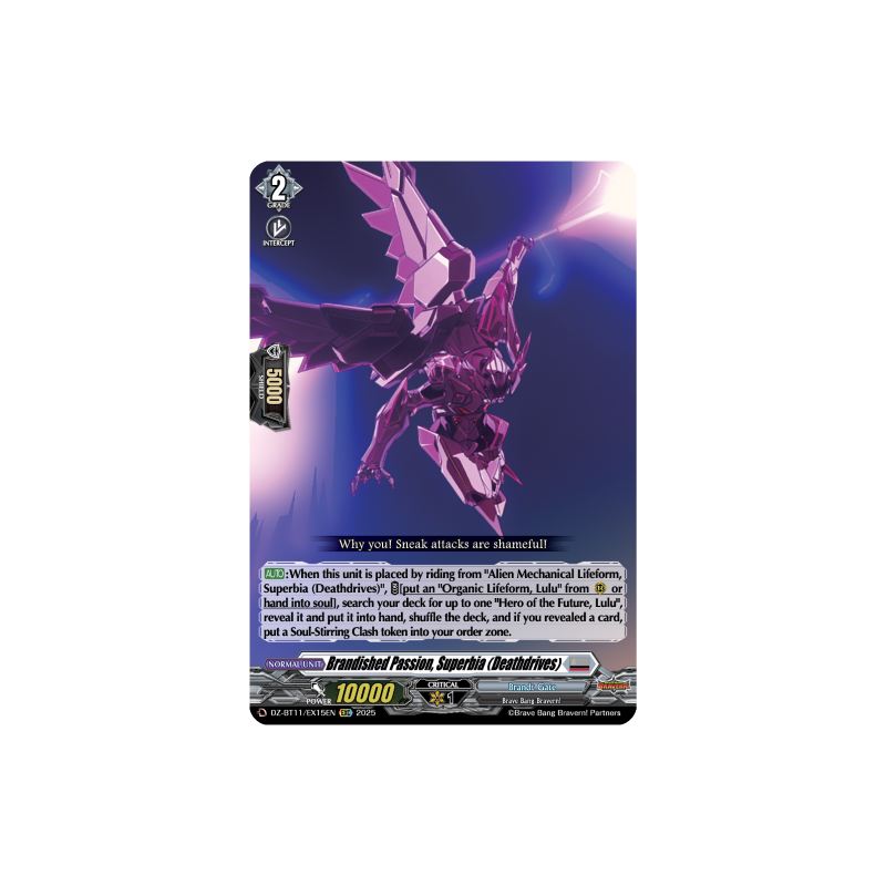 Vanguard_TCG_card_DZ-BT11_EX15EN_EX_Brandished_Passion_Superbia_Deathdrives_Symphony_of_Might_Bloom
