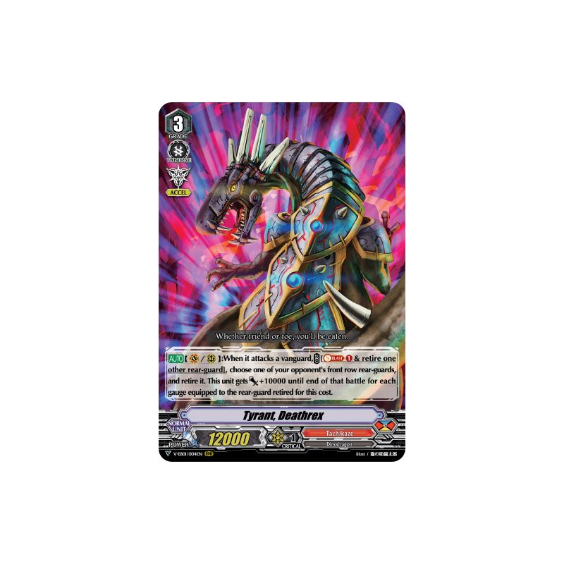 Vanguard_TCG_card_V-EB01_004EN_RRR_Tyrant_Deathrex_The_Destructive_Roar