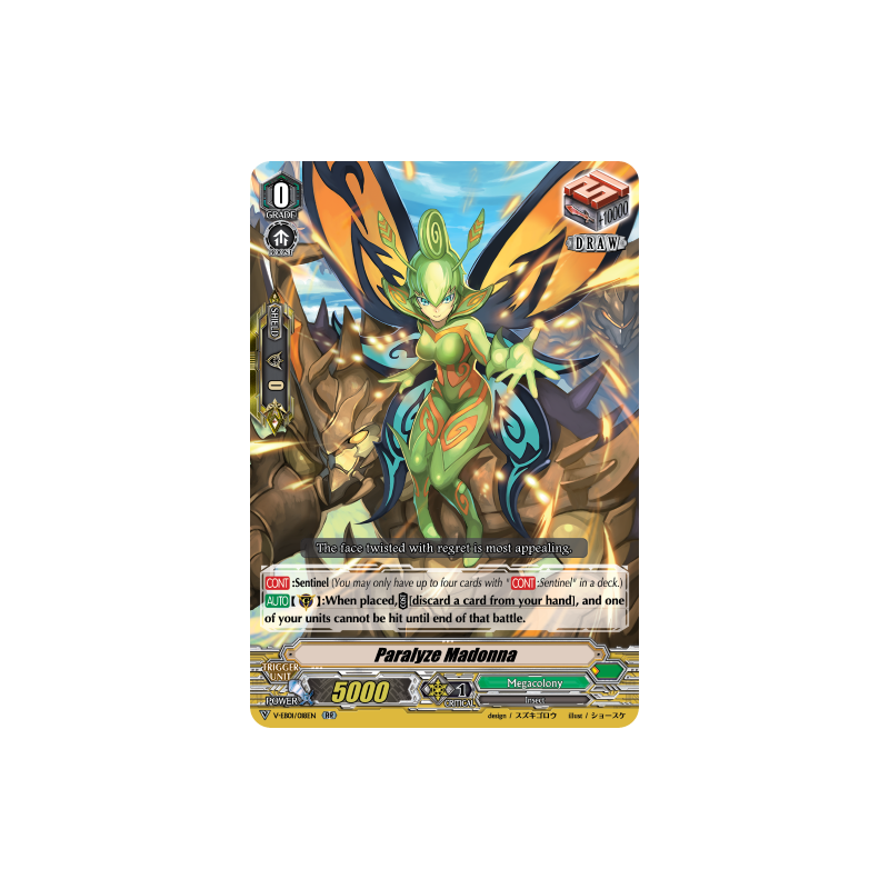 Vanguard_TCG_card_V-EB01_018EN_RR_Paralyze_Madonna_The_Destructive_Roar