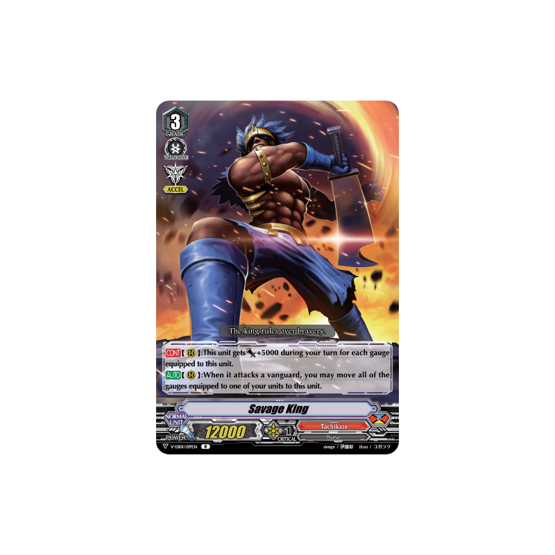 Vanguard_TCG_card_V-EB01_019EN_R_Savage_King_The_Destructive_Roar