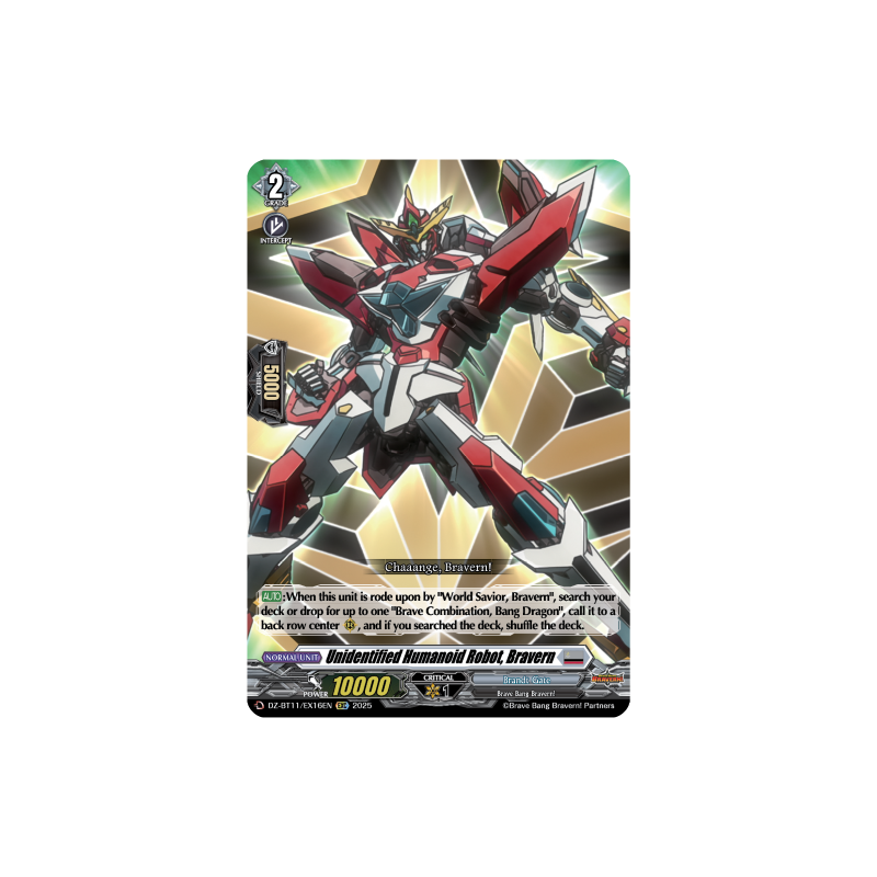 Vanguard_TCG_card_DZ-BT11_EX16EN_EX_Unidentified_Humanoid_Robot_Bravern_Symphony_of_Might_Bloom