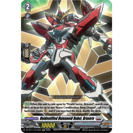 Vanguard_TCG_card_DZ-BT11_EX16EN_EX_Unidentified_Humanoid_Robot_Bravern_Symphony_of_Might_Bloom