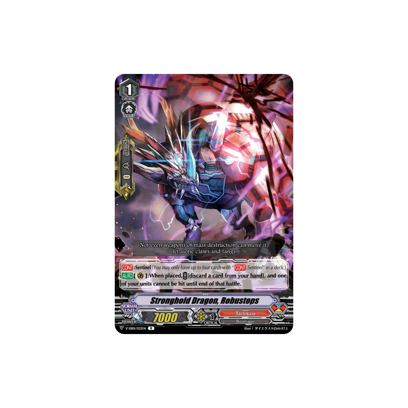 Vanguard_TCG_card_V-EB01_023EN_R_Stronghold_Dragon_Robustops_The_Destructive_Roar