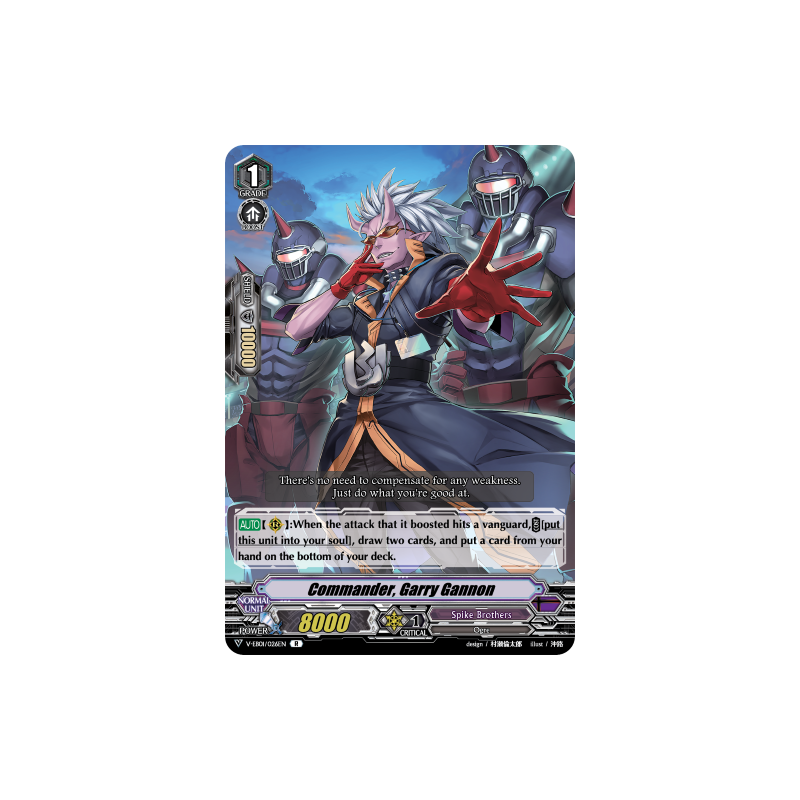 Vanguard_TCG_card_V-EB01_026EN_R_Commander_Garry_Gannon_The_Destructive_Roar