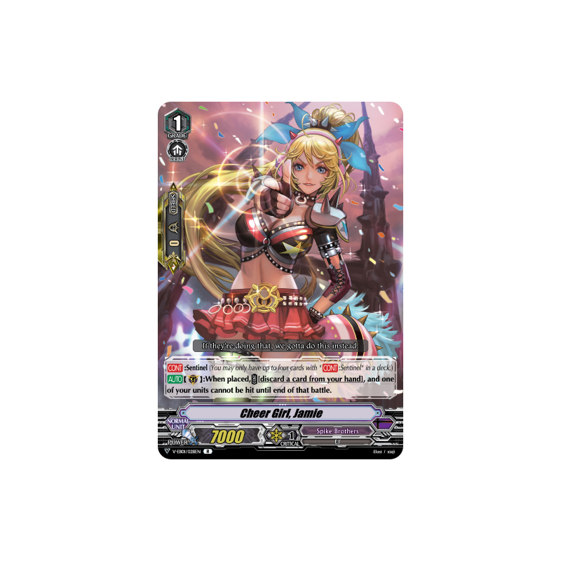 Vanguard_TCG_card_V-EB01_028EN_R_Cheer_Girl_Jamie_The_Destructive_Roar