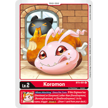 Digimon_TCG_BT5-001_Koromon_Uncommon_Battle_Of_Omni_Card_Game