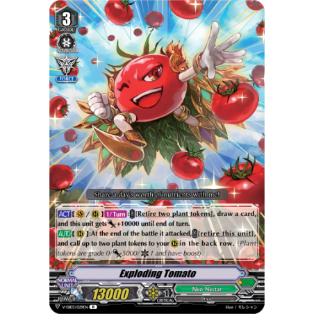 Vanguard_TCG_card_V-EB03_029EN_R_Exploding_Tomato_ULTRARARE_MIRACLE_COLLECTION