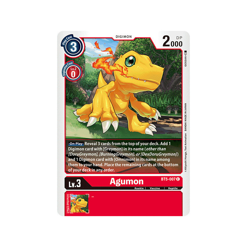 Digimon_TCG_BT5-007_Agumon_Common_Battle_Of_Omni_Card_Game