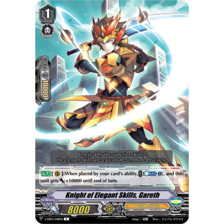Vanguard_TCG_card_V-EB03_048EN_C_Knight_of_Elegant_Skills_Gareth_ULTRARARE_MIRACLE_COLLECTION