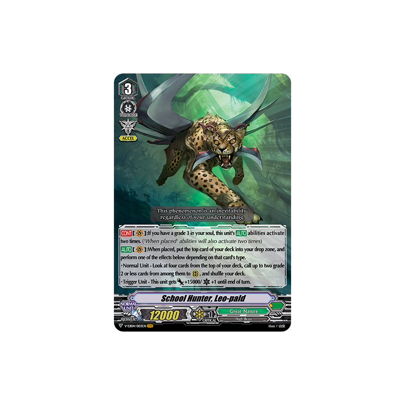 Vanguard_TCG_card_V-EB04_003EN_VR_School_Hunter_Leo-pald_The_Answer_of_Truth