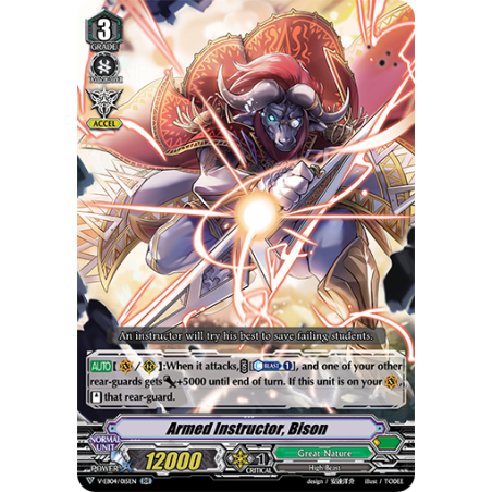 Vanguard_TCG_card_V-EB04_015EN_RR_Armed_Instructor_Bison_The_Answer_of_Truth